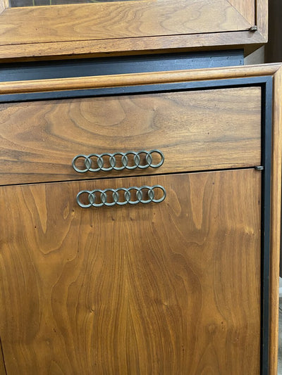 Mid Century Brown Saltman China Cabinet