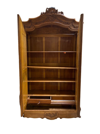 Antique French Victorian Wardrobe w/ Hidden Drawers