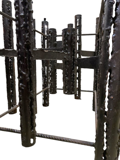 Brutalist Torch Cut Iron Table