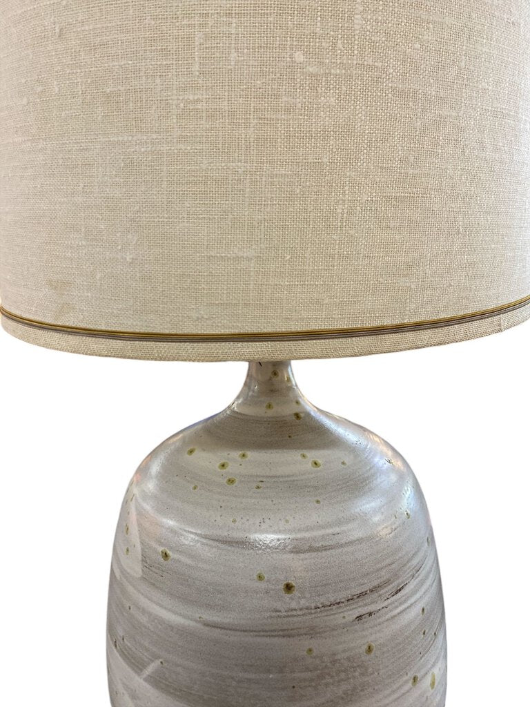 Mid Century Danish Modern Glazed Ceramic Large Lamp Circa 1970s - 45"Hx18"Dx18"W