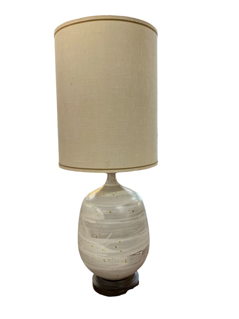Mid Century Danish Modern Glazed Ceramic Large Lamp Circa 1970s - 45"Hx18"Dx18"W
