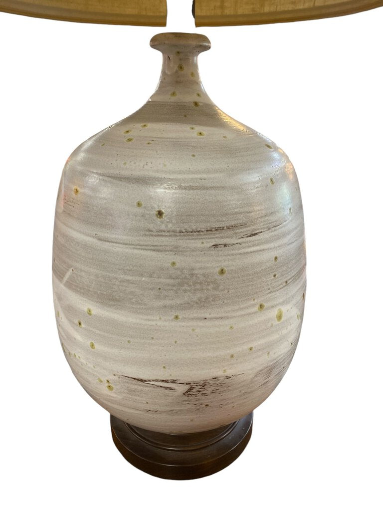 Mid Century Danish Modern Glazed Ceramic Large Lamp Circa 1970s - 45"Hx18"Dx18"W