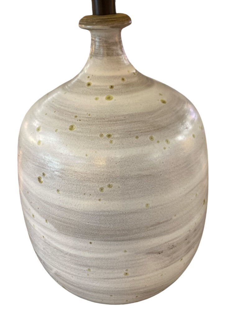 Mid Century Danish Modern Glazed Ceramic Large Lamp Circa 1970s - 45"Hx18"Dx18"W