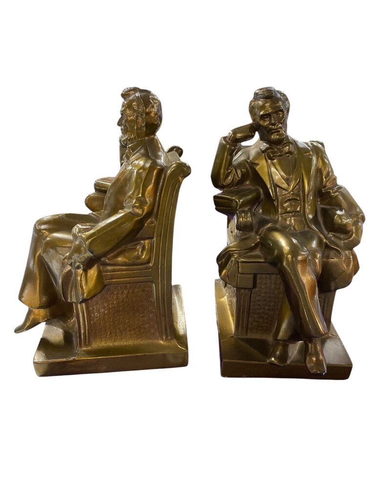 Mid Century Pair of Lincoln Bookends (Set of 2)