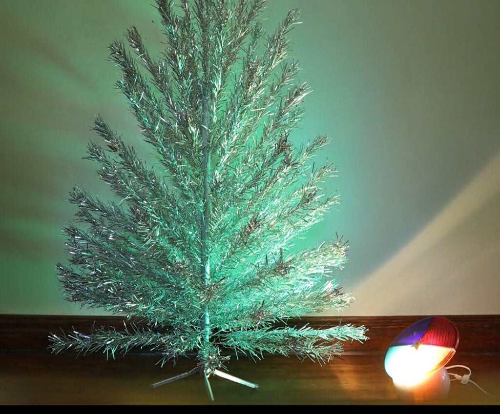 Mid Century 6' Foot Alumium Tree with Color Wheel Light