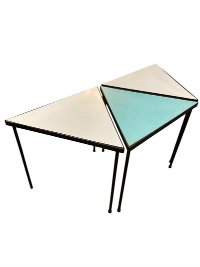Mid Century Weinberg Trio of Triangular Stacking Tables (Set of 3)