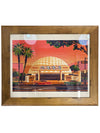 Numbered Limited Edition Los Angeles Cinerama Dome Print by Goerge Townley - Wood Frame