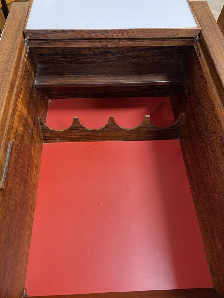 Danish Modern Mid Century Rosewood Bar Cart