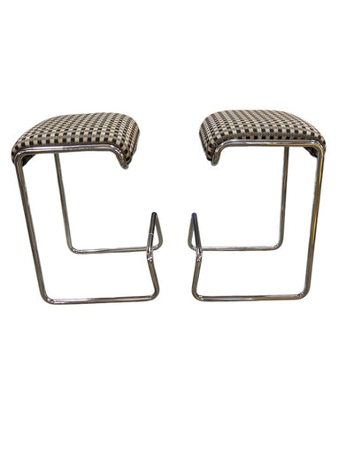 1970's Trio of Tubular Bar Stools (Set of 3)
