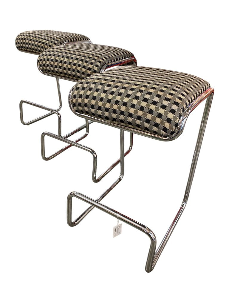 1970's Pair of Tubular Bar Stools (Set of 2)