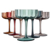 Flower Vintage Wavy Petals Glass Coupe 7oz, Set of 6 (Muted)