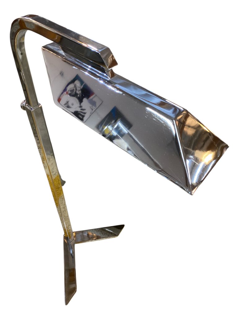 PAIR Post Modern Pharmacy Lamps in Chrome - Notable CA Designer Charles Hollis Jones (Set of 2)