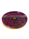 Vintage Dutch Floral Motif Serving Tray with 6 Multicolored Coasters