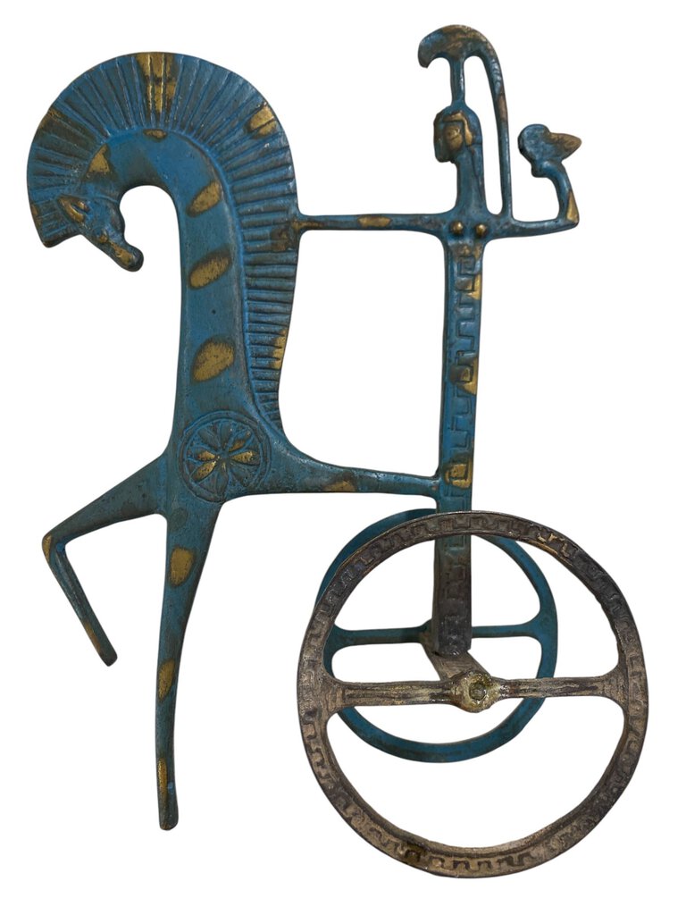 Mid Century Greek Athena Chariot - Blue/Gray