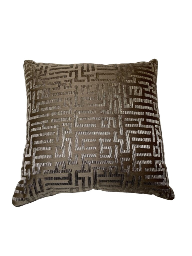 Geometric Maze Taupe Down Fill 20" Pillow
