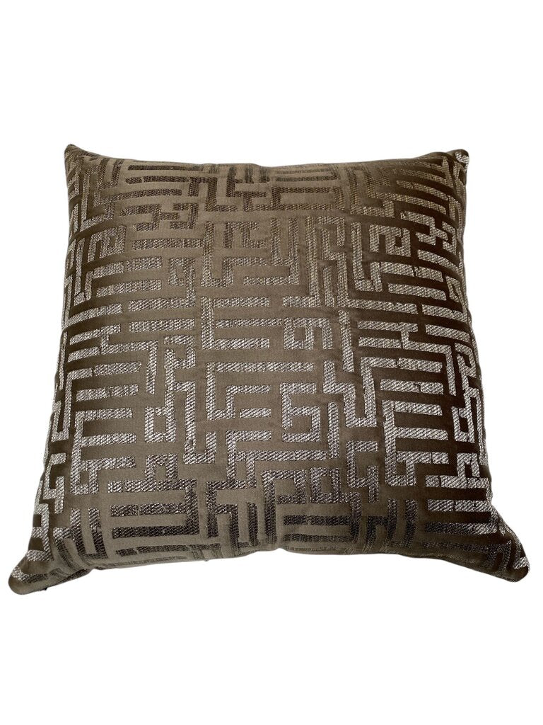 Geometric Maze Taupe Down Fill 20" Pillow