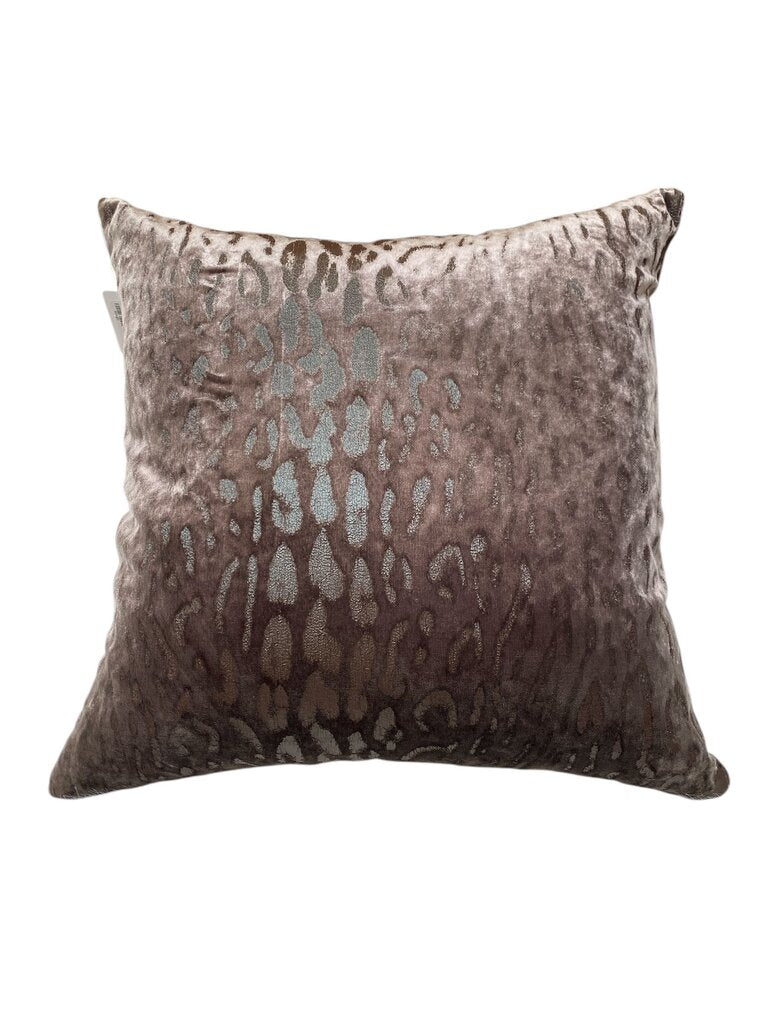 Leopard Toupe Jacquard Velvet Down Pillow