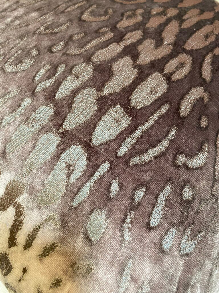Leopard Toupe Jacquard Velvet Down Pillow