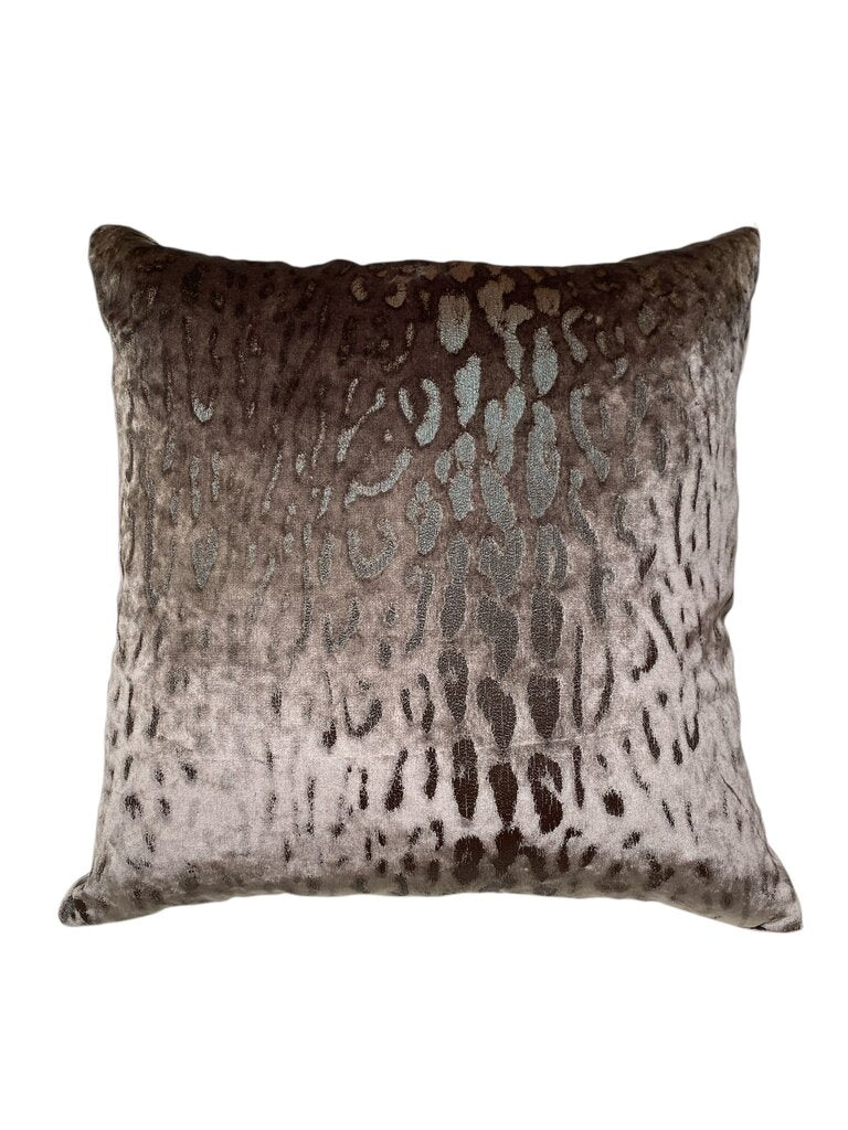 Leopard Toupe Jacquard Velvet Down Pillow