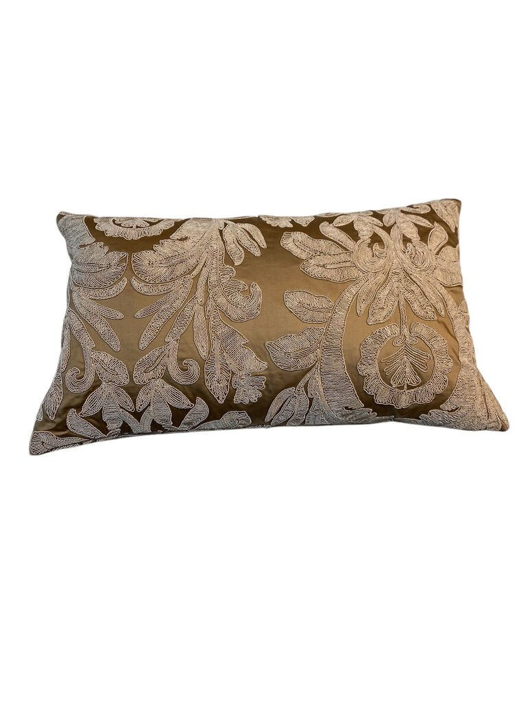 Set of 3 Floral Lace Embroidered Down Pillows 2x 24"x24" & 1x 16"24"