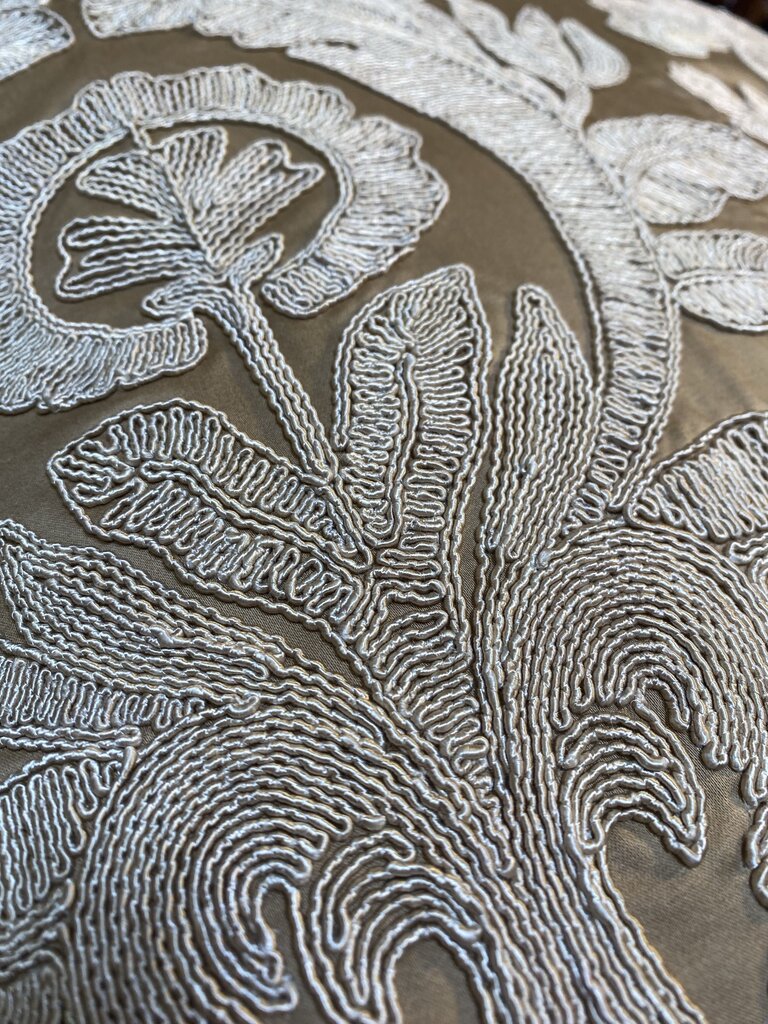 Set of 3 Floral Lace Embroidered Down Pillows 2x 24"x24" & 1x 16"24"