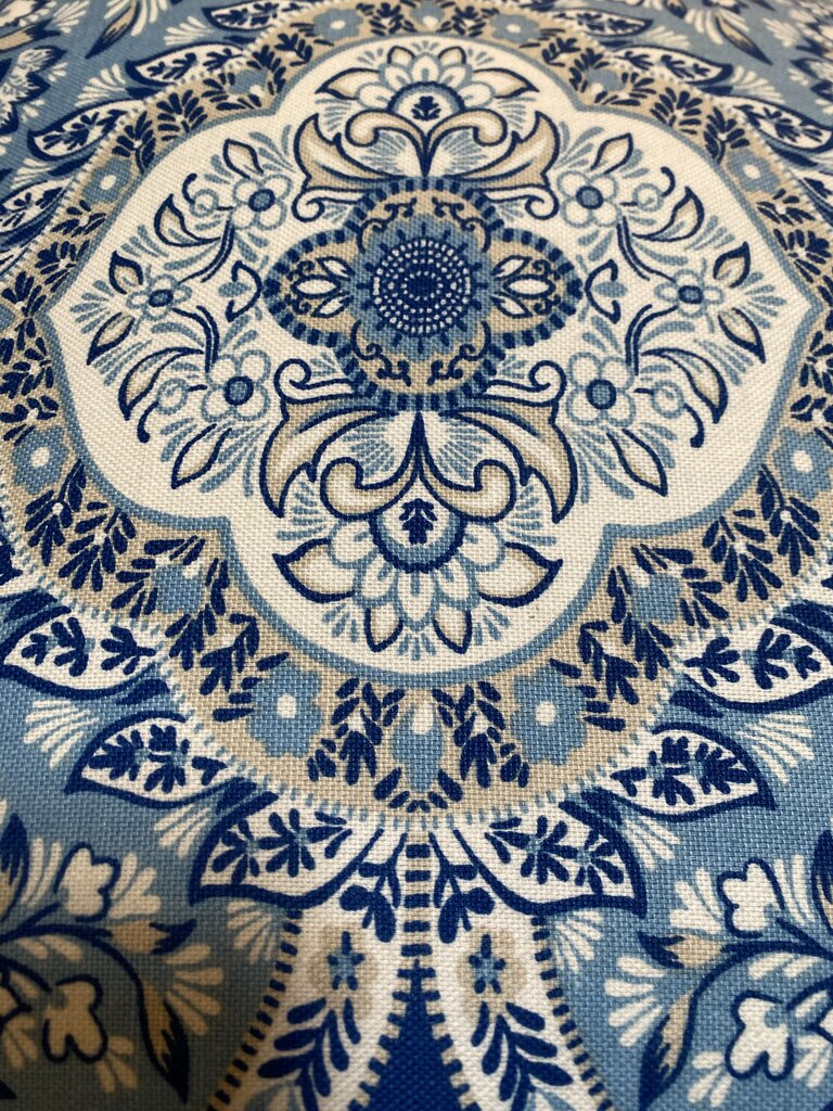 Blue Floral Down Pillow