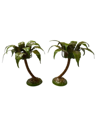 Pair of Vintage Petites Choses Palm Tree Candle Holders (Set of 2)