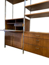 Mid Century Jack Cartwright Founders Walnut and Chrome Modular Room Divider Unit