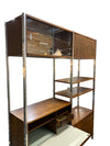 Mid Century Jack Cartwright Founders Walnut and Chrome Modular Room Divider Unit