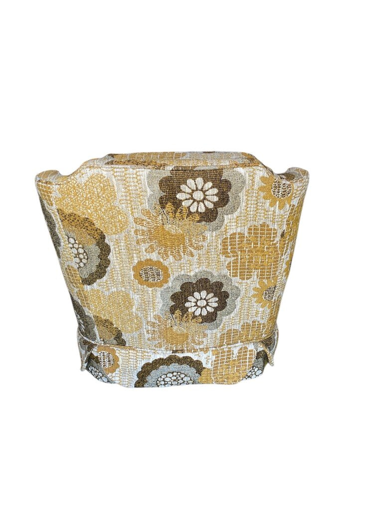 Mid Century Groovy Floral Tufted Lounge Chair