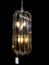Smoked Grey Acrylic Panel 6 Light Pendant Chandelier