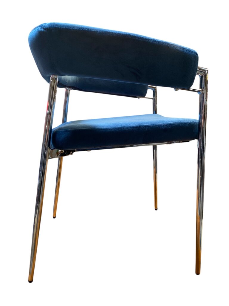 Blue Velvet Barrel Dining Chair