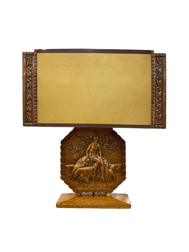 1940's Mid Century Art Deco Copper Repousse Lamp - Fabulous!!! by Albert Gilles