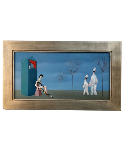 Mid Century Carlo Canevari Painting - Playful Images HIGHLY Collectable Listed Italian Artist 1922-1996