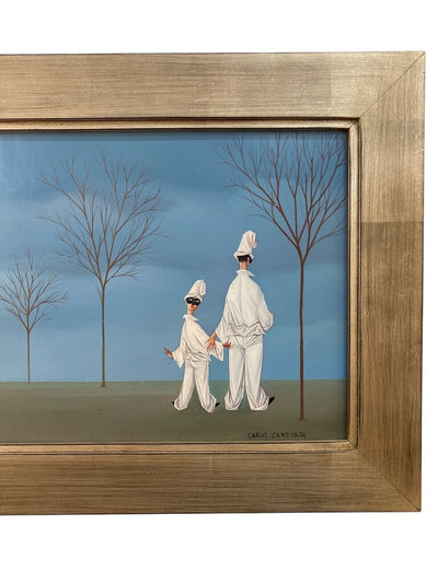 Mid Century Carlo Canevari Painting - Playful Images HIGHLY Collectable Listed Italian Artist 1922-1996