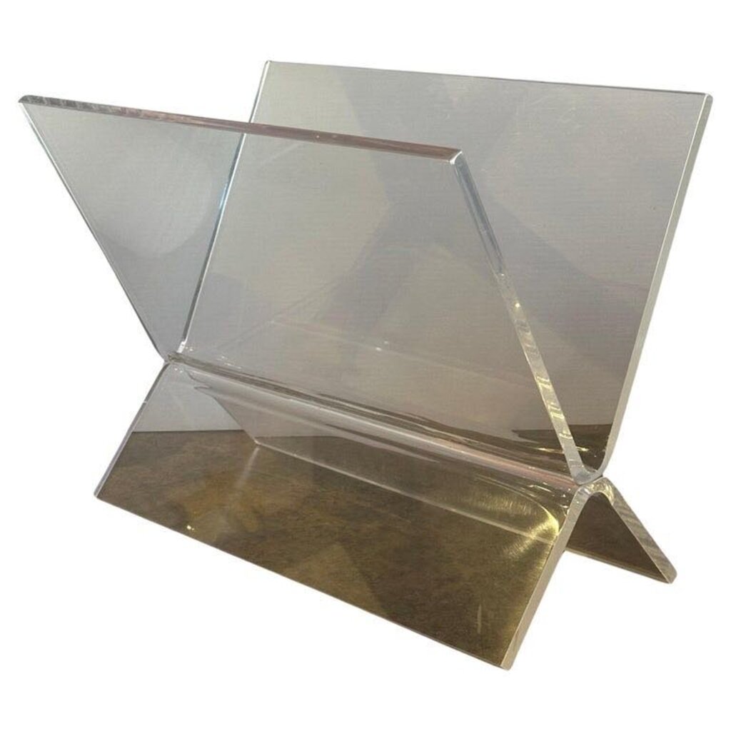 Mid Century X-Base Lucite Magazine
