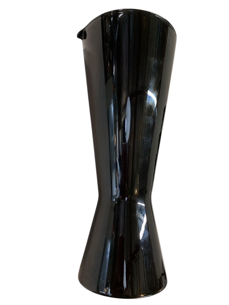 Vintage Finland Black Glass Martini Pitcher & Three Glasses Set (Set of 4)