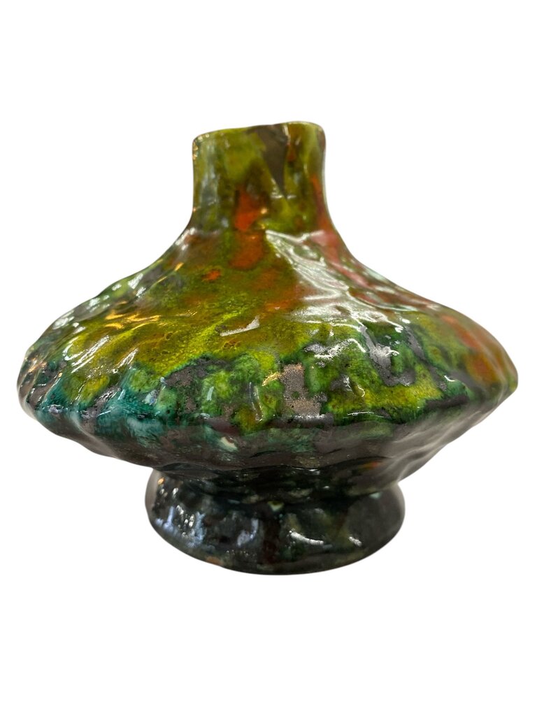 Vintage La Cassapamca Roma Italy Handmade Multicolor Vase