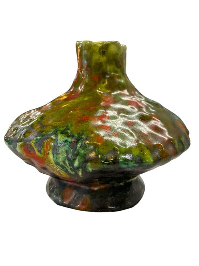 Vintage La Cassapamca Roma Italy Handmade Multicolor Vase