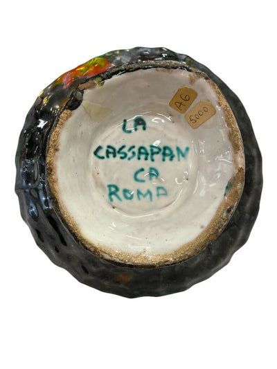 Vintage La Cassapamca Roma Italy Handmade Multicolor Vase