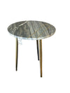 Modern Tripod Gray Side Table w/ Gold Inlay