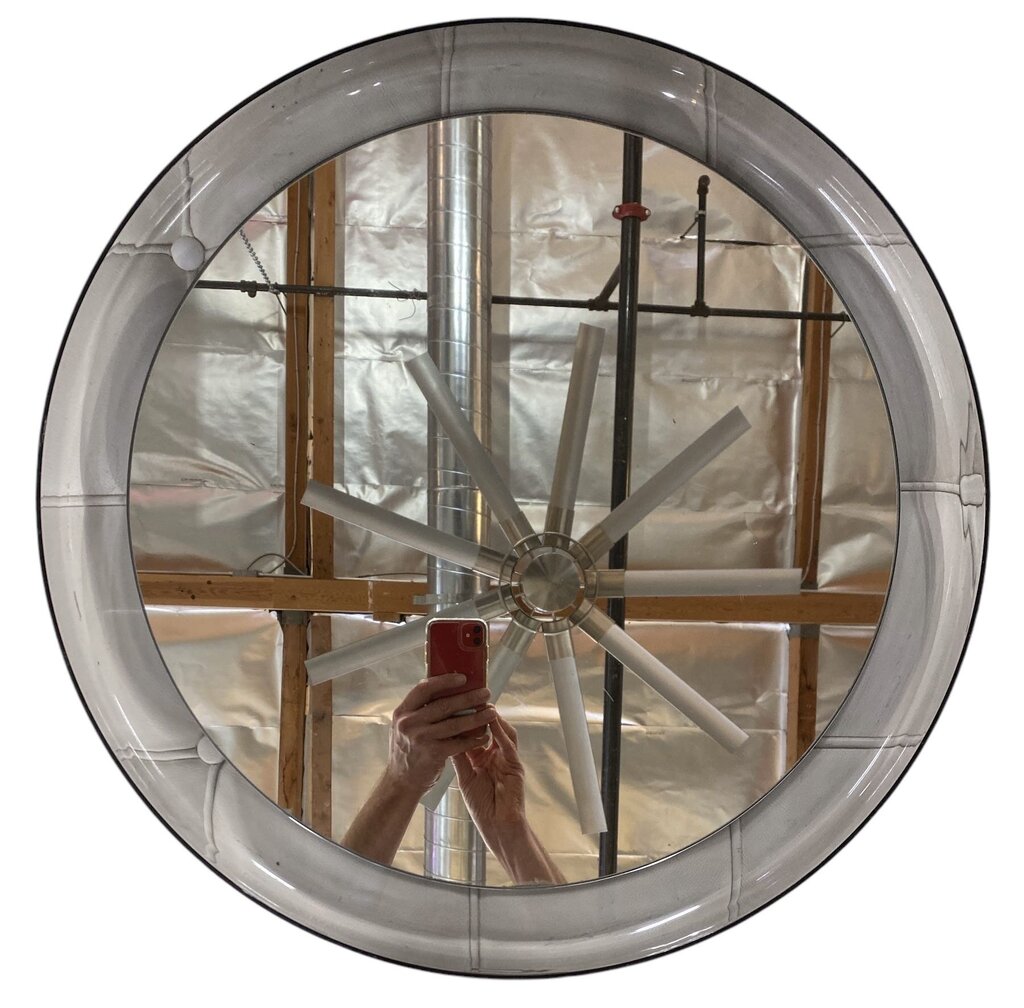 22.25" Round Vintage 1960's Guzzini Smoked Acrylic Mirror - Made in Italy