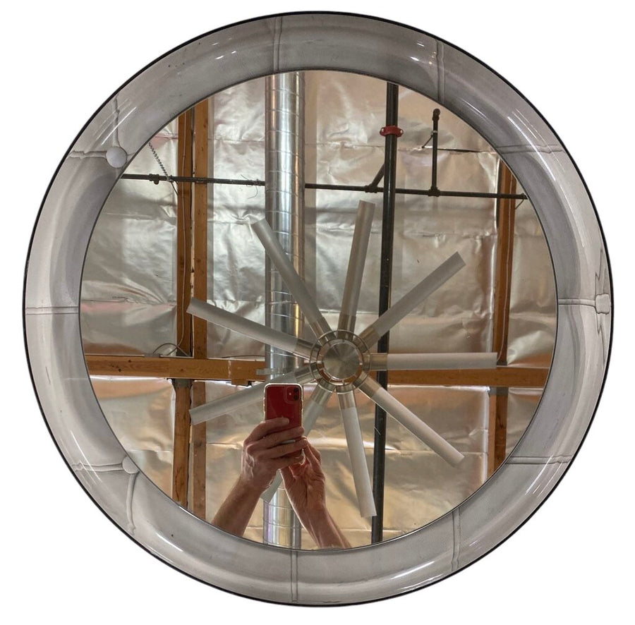 22.25" Round Vintage 1960's Guzzini Smoked Acrylic Mirror - Made in Italy