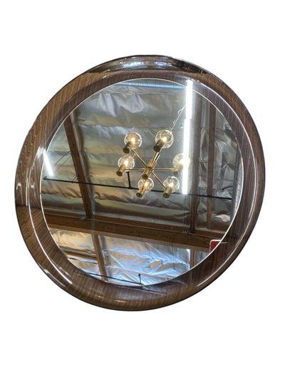 22.25" Round Vintage 1960's Guzzini Smoked Acrylic Mirror - Made in Italy