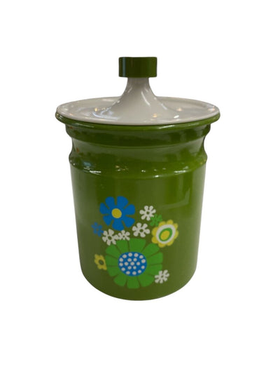 Mid Century 1960's Kromex Avocado Aluminum Canister Set (Set of 4)