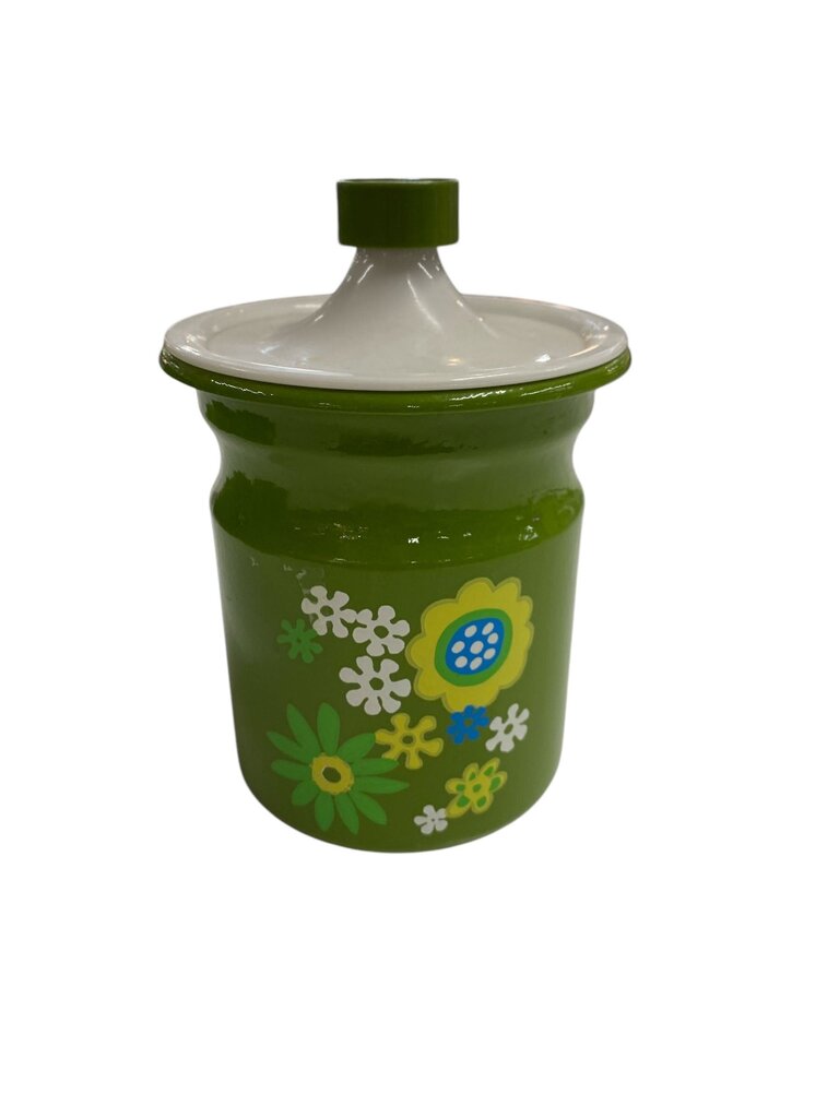 Mid Century 1960's Kromex Avocado Aluminum Canister Set (Set of 4)