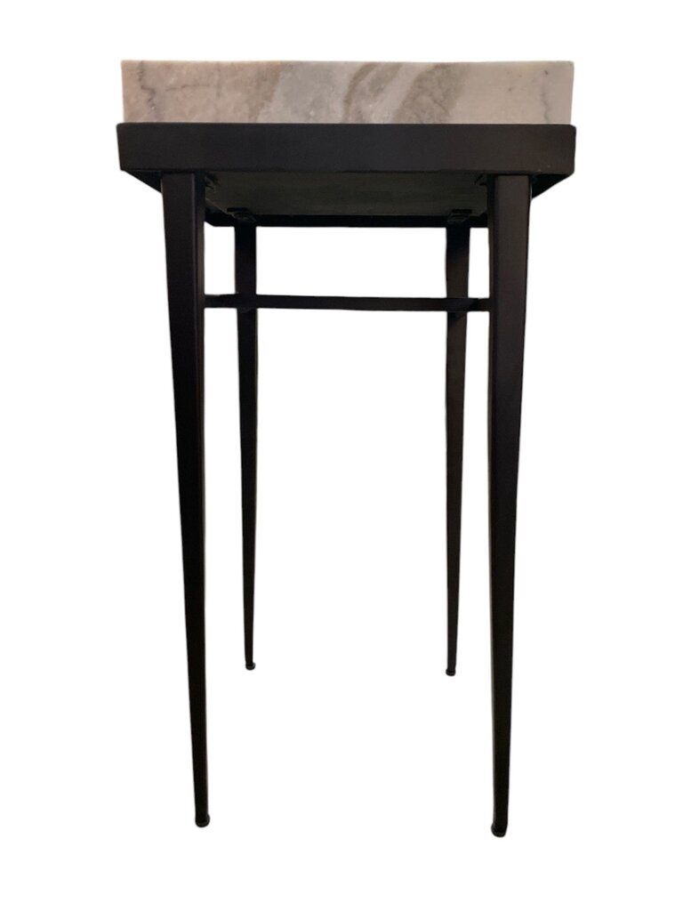 Solid Polished Marble Iron Side Table (indoor or outdoor?)