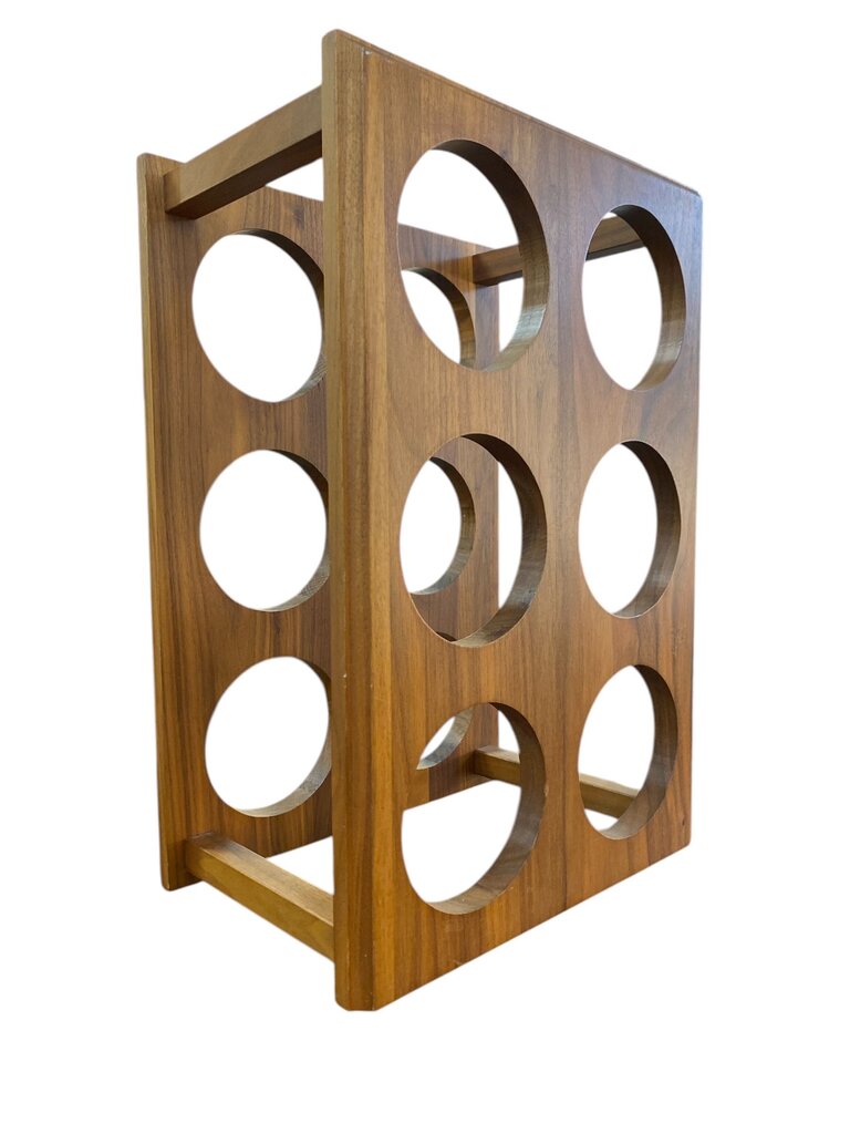 Mid Century Vintage SOLID WALNUT Wine Rack