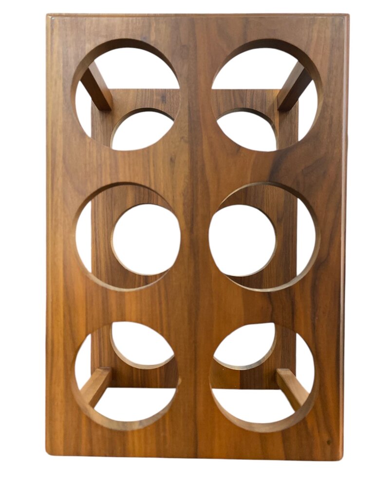 Mid Century Vintage SOLID WALNUT Wine Rack