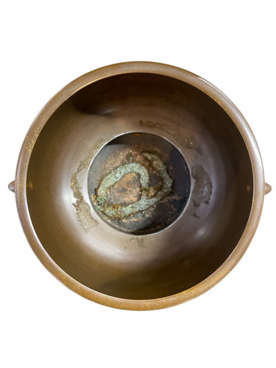 Vintage Japanese Brass Planter or Hibachi with Bronze Finish